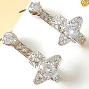 Sold out Vivienne Westwood Silver tone crystal earrings price is firm